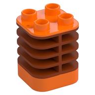 Деталь LEGO Duplo Brick 2 x 2 x 2 Orange with Flex Spring, Темно-оранжевый