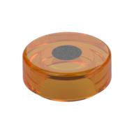 Деталь LEGO Tile Round 1 x 1 with Silver Dot print, Прозрачный оранжевый