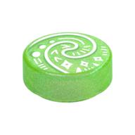 Tile Round 1 x 1 with Curled Shell (Heart of Te Fiti) print