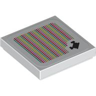 Деталь LEGO Tile 2 x 2 with Engine and Barcode Print (Sticker), Белый