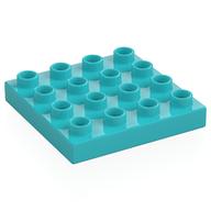 Деталь LEGO Пластина Duplo 4 x 4, Средне-лазурный