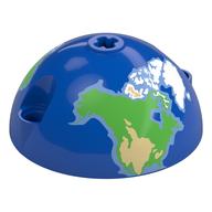 Деталь LEGO Technic Panel Dome 5 x 5 with Pin Holes with Earth, Northern Hemisphere print, Голубой