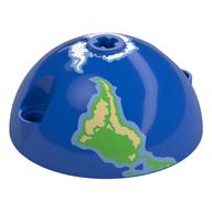 Деталь LEGO Technic Panel Dome 5 x 5 with Pin Holes with Earth, Southern Hemisphere print, Голубой