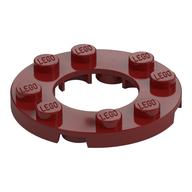 Деталь LEGO Plate, Round 4 x 4 with 2 x 2 Hole, Темно-красный