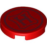 Tile Round 2 x 2 with Seal, 'H' print