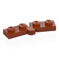 Деталь LEGO Hinge Plate 1 x 4 Swivel Top / Base - Hollow Clip [Complete Assembly], Темно-оранжевый