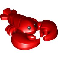 Деталь LEGO Animal, Lobster with Large Black Eyes with White Pupils Print, Красный