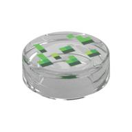 Деталь LEGO Tile Round 1 x 1 with Green / Dark Green Pixelated Moss/Seaweed print, Прозрачный бесцветный