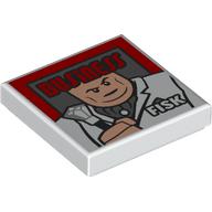 Деталь LEGO Tile 2 x 2 with Newspaper Business 'FISK' print, Белый