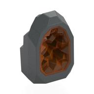 Деталь LEGO Geode / Rock with Trans-Orange Crystal, Темный сине-серый