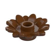 Деталь LEGO Plant, Sunflower 2 x 2 with 16 Petals, Красно-коричневый