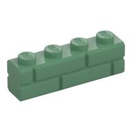 Деталь LEGO Кирпичик специальный 1 x 4, с кирпичной фактурой, Песочно-зеленый