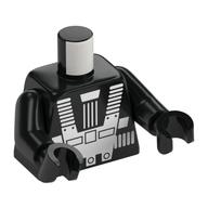 Деталь LEGO Torso, Classic Blacktron Re-issue, White Space Suit, Black Arms and Hands, Черный