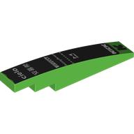 Деталь LEGO Slope Curved 1 x 6 with Black 'K', White Sponsors on Black Background print, Ярко-зеленый