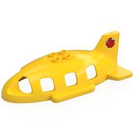 Деталь LEGO Duplo Airplane Midsize Fuselage Upper with Tail with Red Bunny print, Желтый