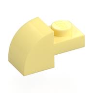 Деталь LEGO Кирпичик изогнутый 1 x 2 x 1, с изогнутым верхом, Ярко-светло-желтый