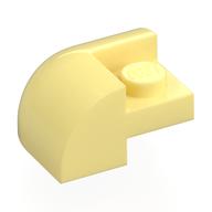 Деталь LEGO Brick Curved 2 x 2 x 1 with Curved Top - Corner, Ярко-светло-желтый