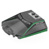 Деталь LEGO Windscreen 6 x 6 x 1 1/3 with 'ASTON MARTN', Green Frame print, Прозрачный черный