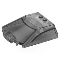 Деталь LEGO Windscreen 6 x 6 x 1 1/3 with Dark Bluish Grey Cockpit, White Squares print, Прозрачный черный