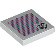 Деталь LEGO Tile 2 x 2 with Lakitu with Headset and Barcode Print (Sticker), Белый