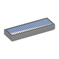 Деталь LEGO Tile 1 x 3 with Black Grill, Medium Blue/White Shine print, Светлый сине-серый