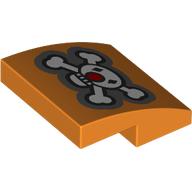 Slope Curved 2 x 2 x 2/3 with Skull and Bones, Red Nose print