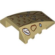 Деталь LEGO Wedge Curved 4 x 4 No Top Studs with Sand Mermaid Tail, Shells print, Песочный