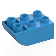 Деталь LEGO Brick 2 x 3 with Curved Bottom, Темно-лазурный
