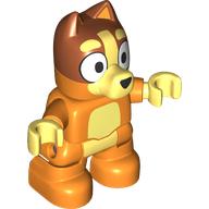 Деталь LEGO Duplo Figure Dog Small with Dark Orange Head, Bright Light Yellow Chest, Hands (Bingo), Оранжевый