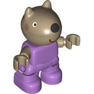 Деталь LEGO Duplo Figure Child, Dog with Black Nose, Smile print, Средне-лавандовый