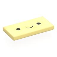 Деталь LEGO Tile 2 x 4 with Smiling Face print, Ярко-светло-желтый