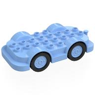 Деталь LEGO Duplo Car Base 4 x 8 with Four Black Wheels and Bright Light Blue Hubs, Ярко-светло-голубой