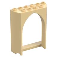 Деталь LEGO Panel 2 x 6 x 6 with Gothic Arch, Песочный