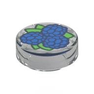 Деталь LEGO Tile Round 1 x 1 with Blackberries print, Прозрачный бесцветный