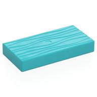 Деталь LEGO Duplo Tile 2 x 4 with Wood Grain Pattern, Средне-лазурный