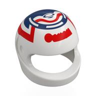 Деталь LEGO Helmet, Standard with Red/Dark Blue Decorations print, Белый