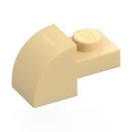Деталь LEGO Кирпичик изогнутый 1 x 2 x 1, с изогнутым верхом, Песочный