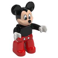 Деталь LEGO Duplo Figure Mickey Mouse with Nougat Face, Red Legs, White Buttons print, Черный