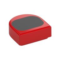 Деталь LEGO Tile Round 1 x 1 Half Circle with Black Rounded Triangle print, Красный