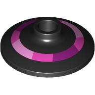 Деталь LEGO Dish 2 x 2 Inverted [Radar] with Magenta/Dark Pink/Bright Pink Circle print, Черный