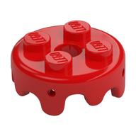 Деталь LEGO Plate Special Round 2 x 2 with Melting Drops on Sides, Красный