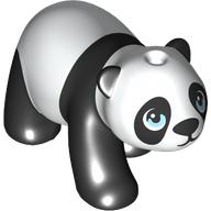 Деталь LEGO Animal, Panda, Adult with Bright Blue Eyes print, Белый