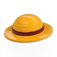 Деталь LEGO Straw Hat with Dark Red Band pattern, Ярко-светло-оранжевый
