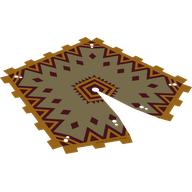 Деталь LEGO Tent, Bright Light Orange Edge, Dark Red Decorations print, Песочный
