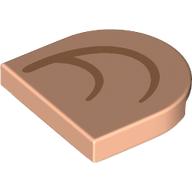 Деталь LEGO Tile Round 2 x 2 Half Circle with Nougat Inner Ear (Left) print, Светлый телесный