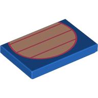 Деталь LEGO Tile 2 x 3 with Light Nougat Belly, Coral Lines print, Голубой