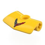 Деталь LEGO Technic Panel Fairing 2 x 3 x 1 #3 Angled with Corvette Logo print, Желтый