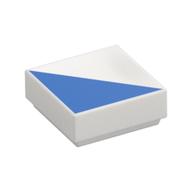 Деталь LEGO Tile 1 x 1 with Blue Triangle print, Белый