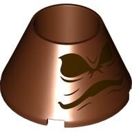 Деталь LEGO Cone 4 x 4 x 2 Hollow No Studs with Sorting Hat print, Красно-коричневый
