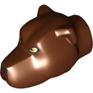 Деталь LEGO Animal Body Part, Dog Head with Orange Eyes Print (Fluffy), Красно-коричневый
